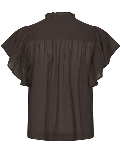 Neo Noir -Vinsa S Voile Top - Dark Brown